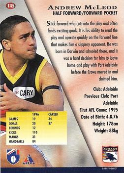 1997 Select AFL Ultimate Series #145 Andrew McLeod Back